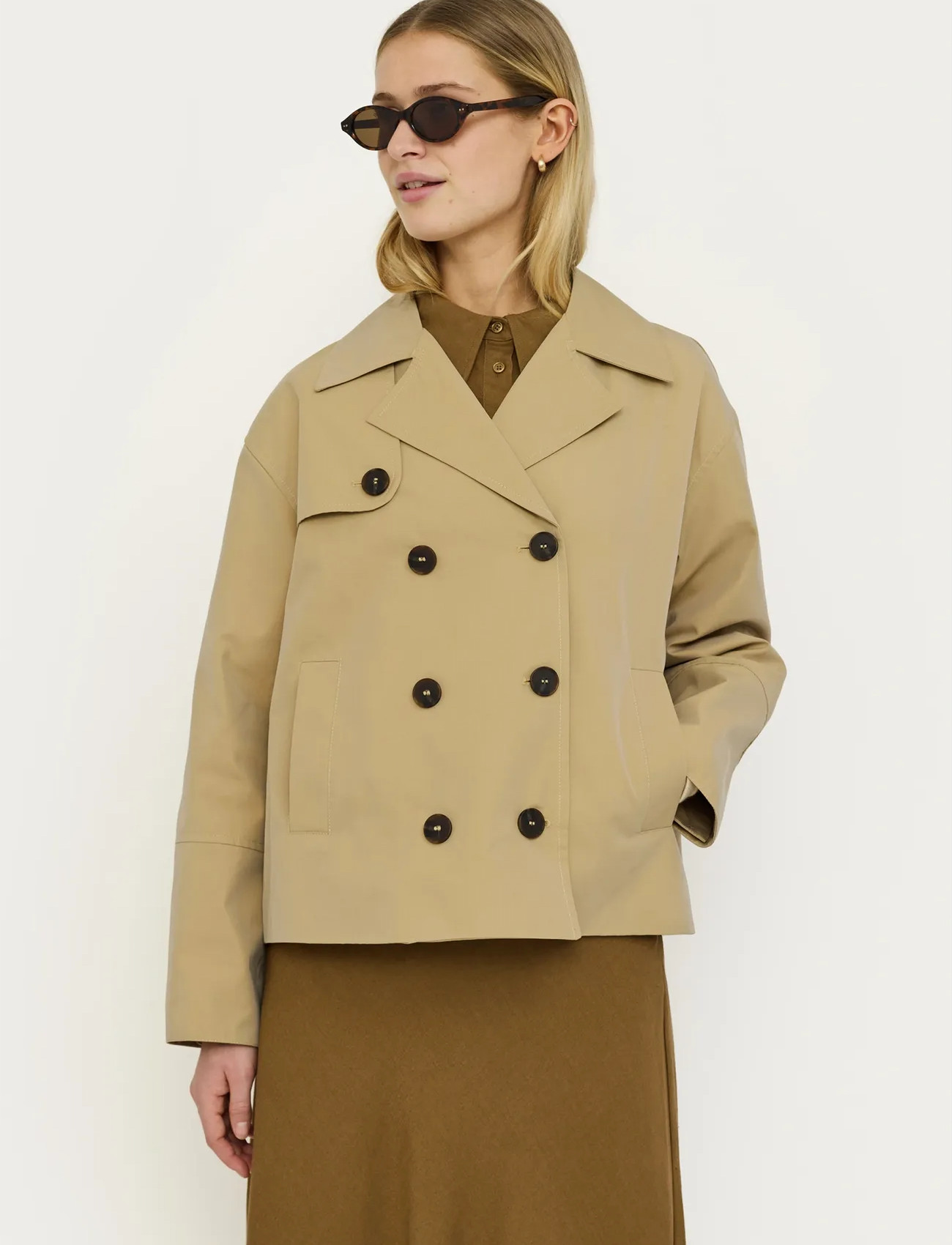 Soft Rebels Srleura Jacket, L, Beige, Frakker > Trenchcoats, Dame