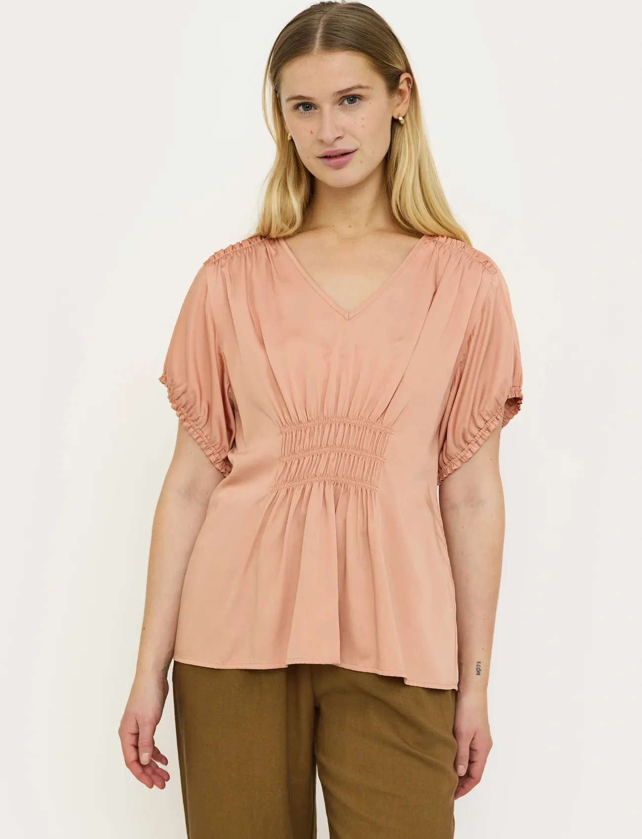 Soft Rebels Srjedda Ss Blouse, L, Pink, Bluser > Kortærmede, Dame