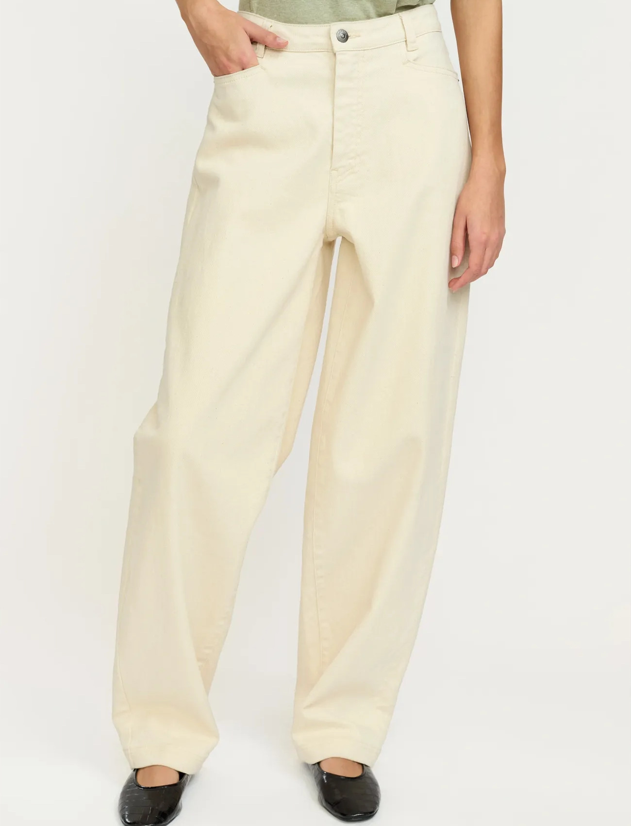 Soft Rebels Srcaja Jeans, M, Cream, Bukser > Lige Ben, Dame