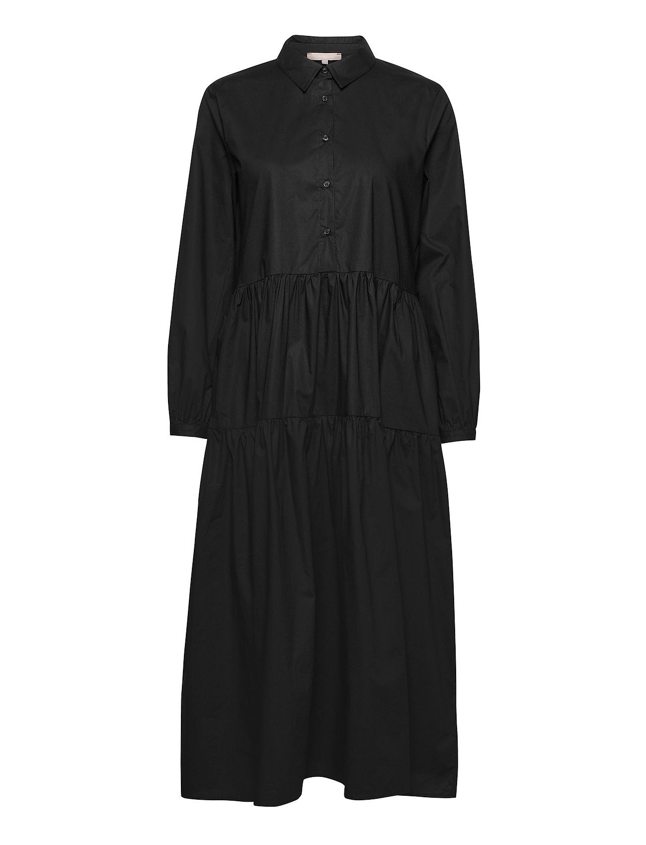 Jessie Midi Shirt Dress Polvipituinen Mekko Musta Soft Rebels