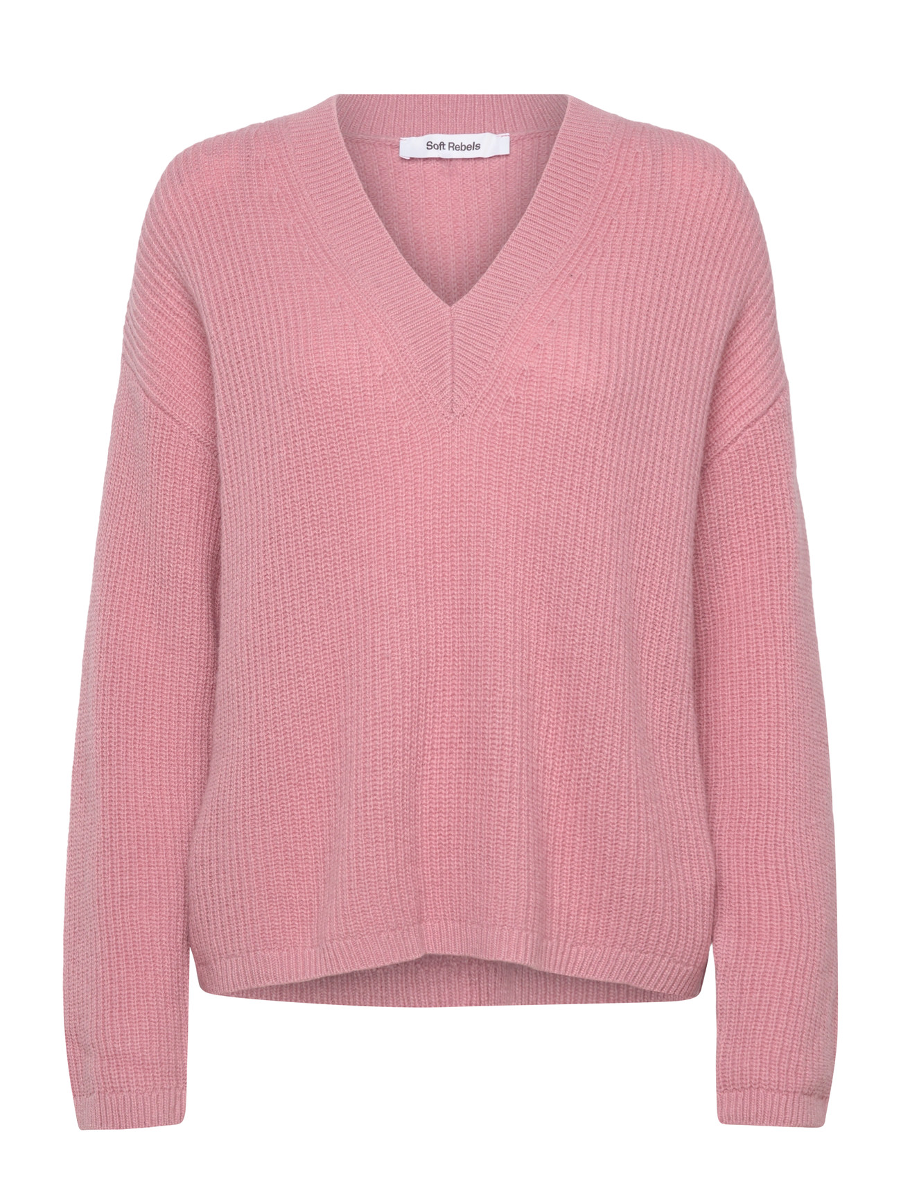 Soft Rebels Srwest V-Neck Knit, L, Pink, Strik > Trøjer, Dame