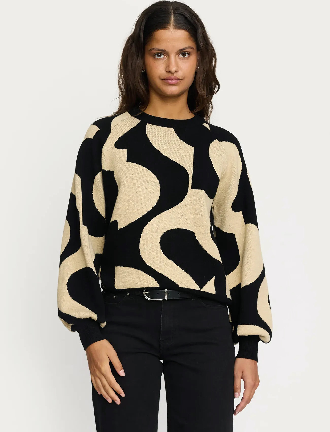 Soft Rebels Srsima Scape Knit, L, Black, Strik > Trøjer, Dame