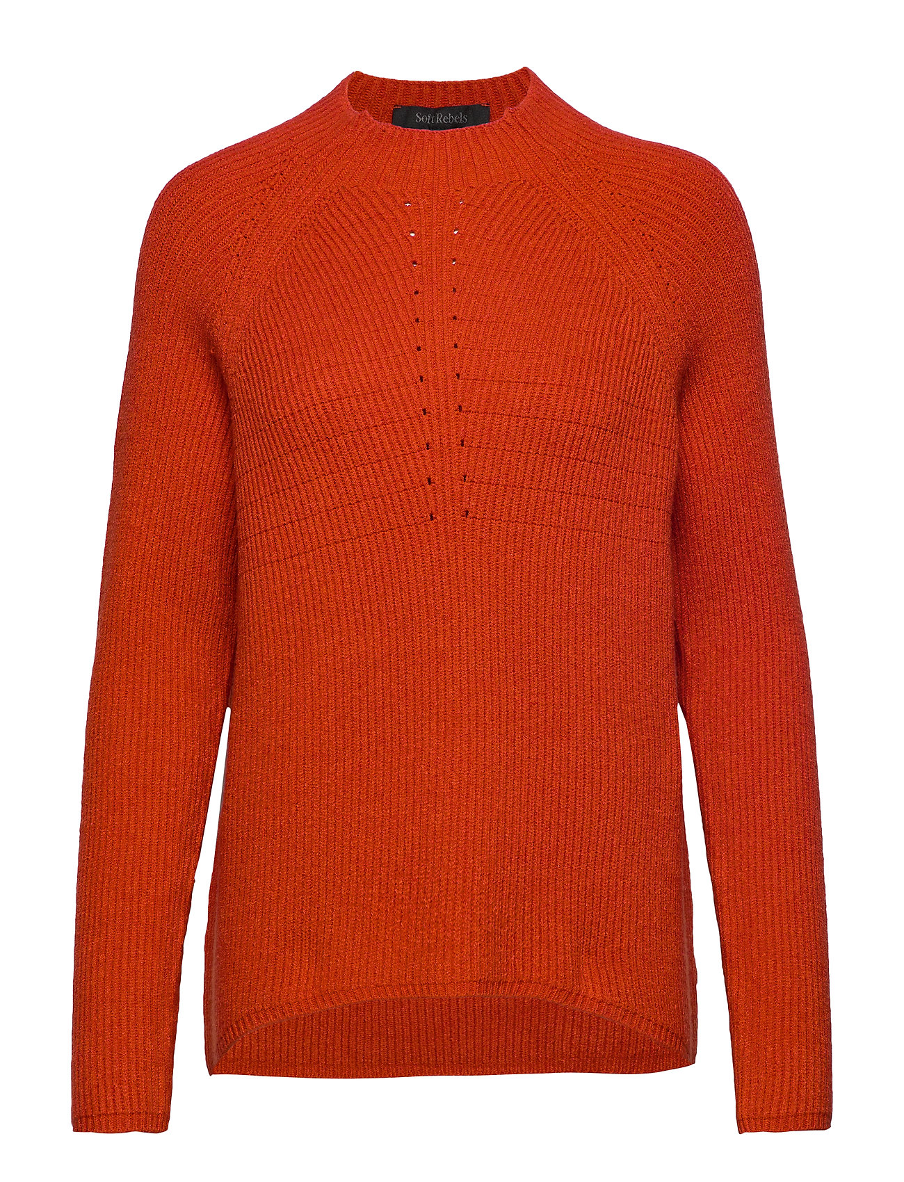 Soft Rebels Mille T-Neck Knit Stickad Tröja Orange [Color: ROOIBOS TEA ][Sex: Women ][Sizes: S,XL ]