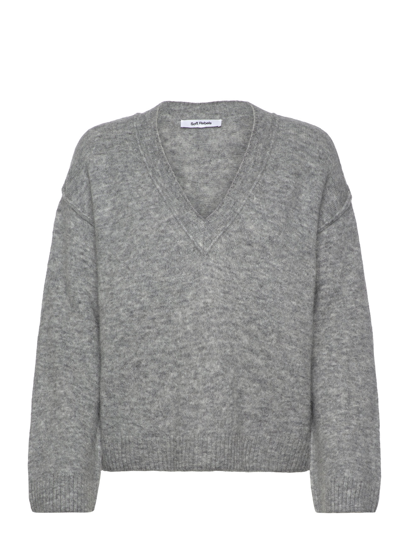 Srallison V-Neck Knit Grey Soft Rebels