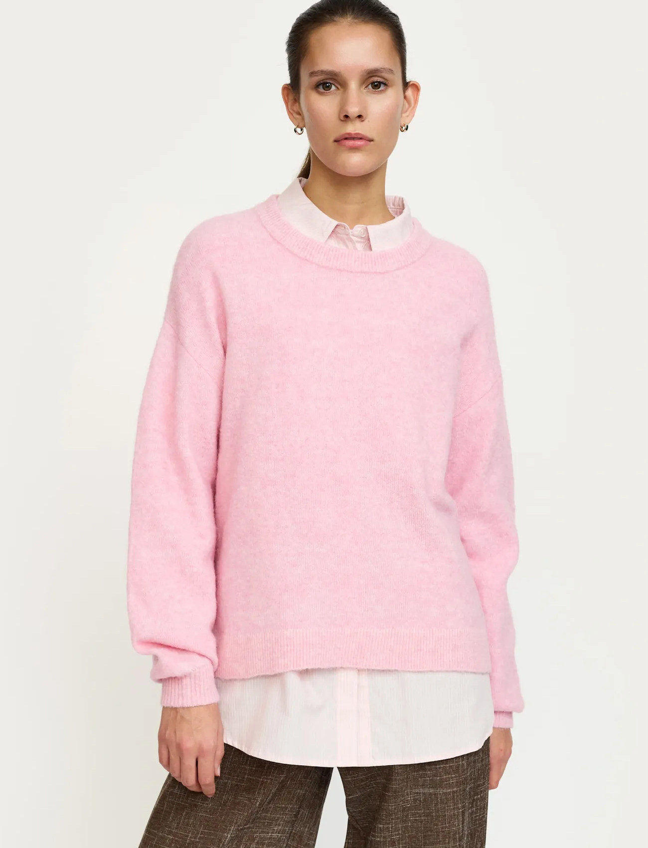 Soft Rebels Srallison Knit, L, Pink, Strik > Trøjer, Dame