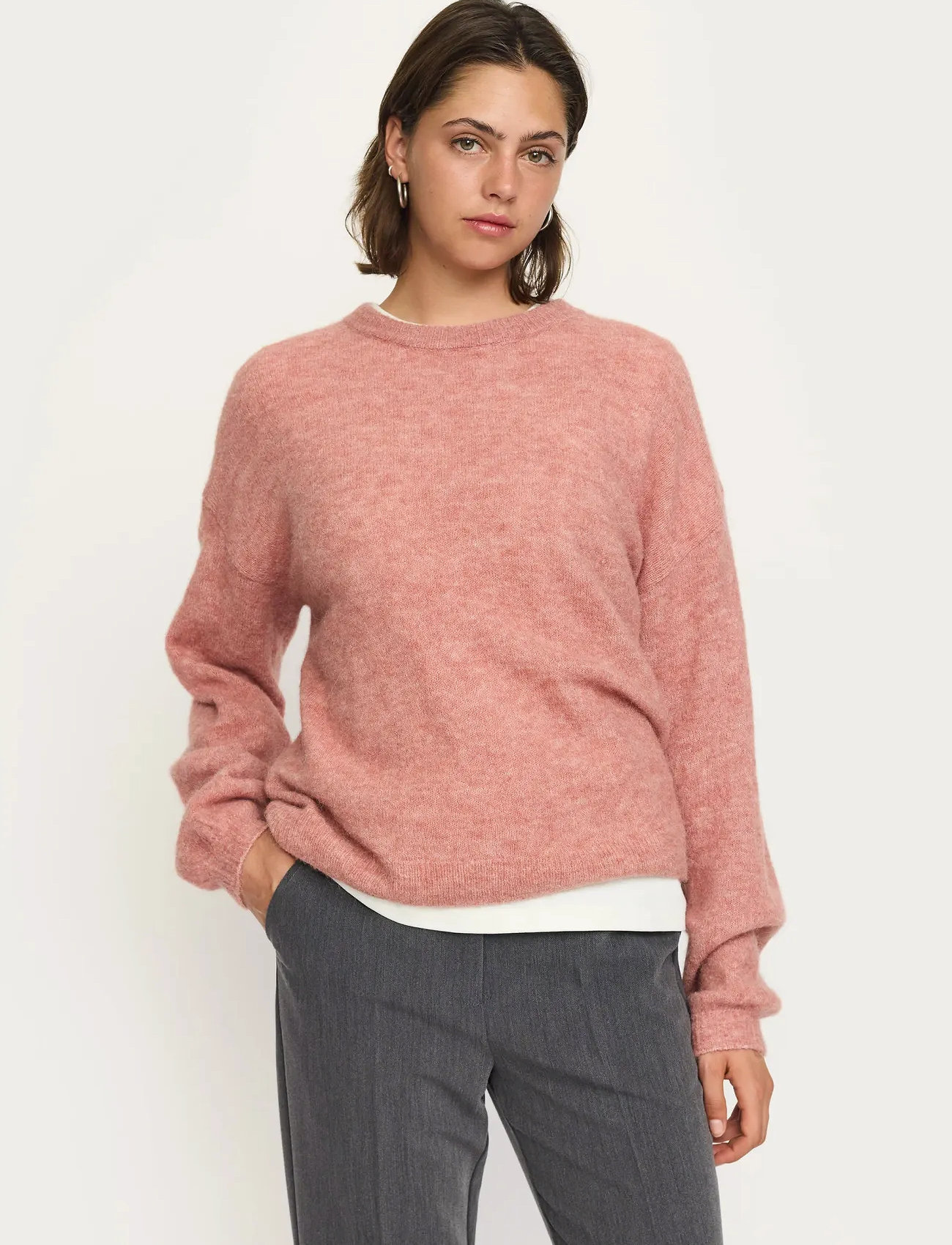 Soft Rebels Srallison Knit, L, Pink, Strik > Trøjer, Dame