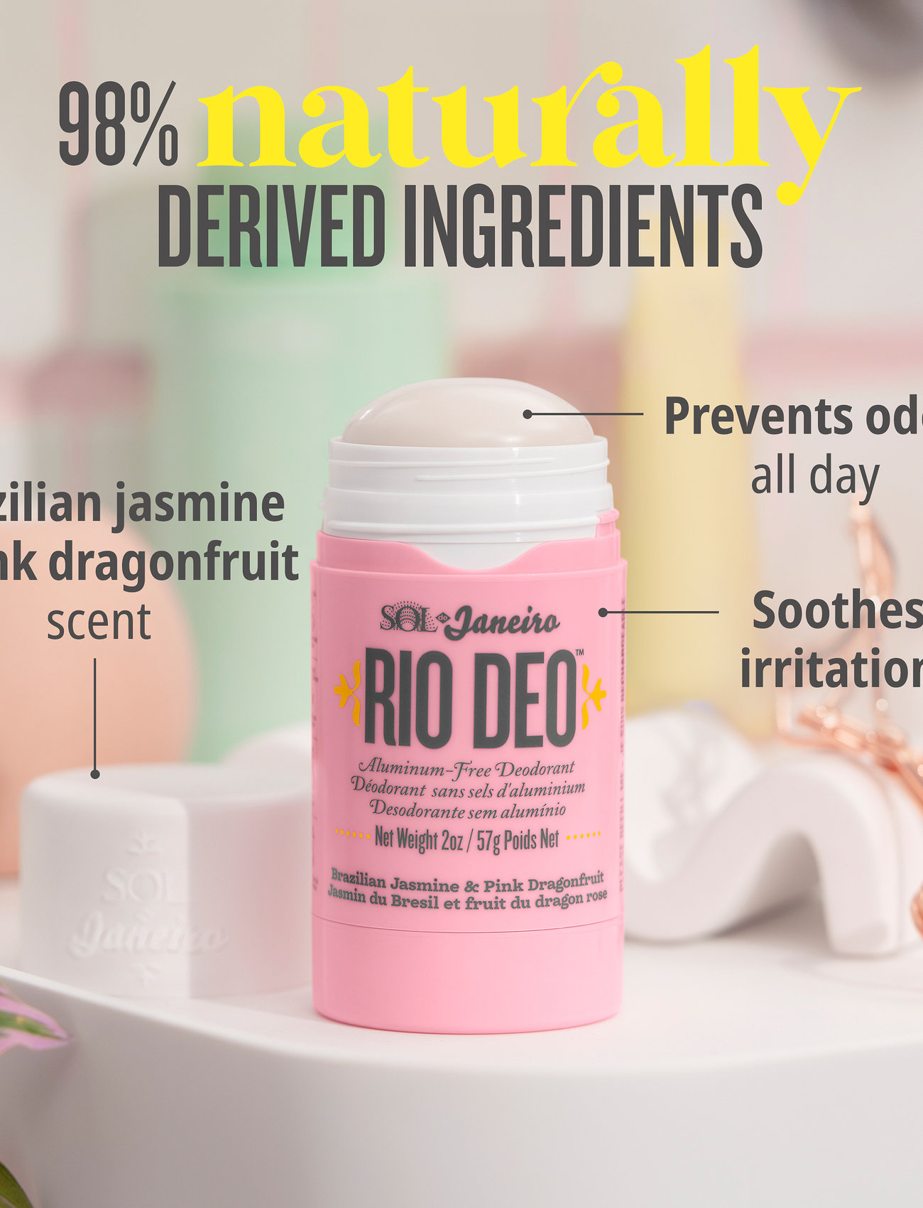 Sol de Janeiro Rio Deo '68 Aluminum-Free Deodorant 57G, 57 g, Nude, Deodoranter > Roll-On, Dame