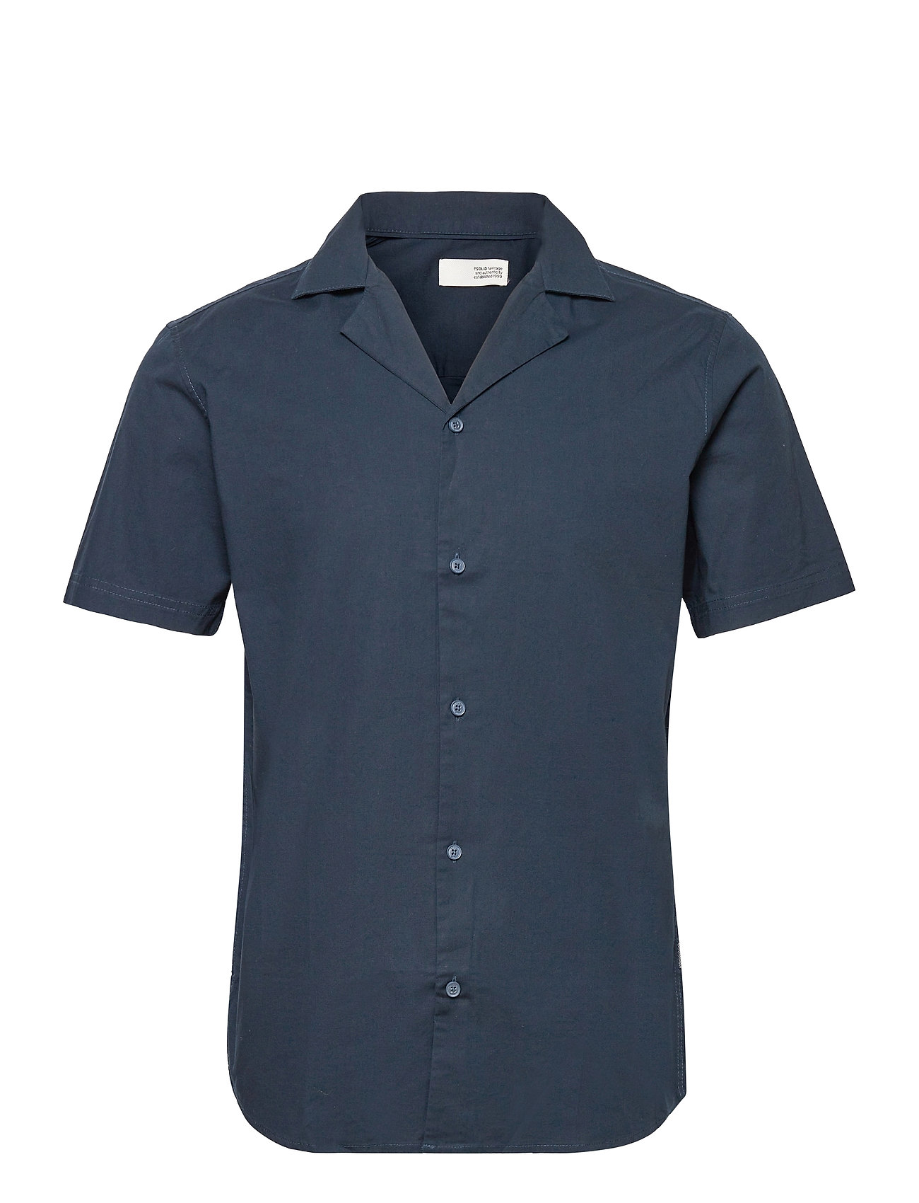 6190222, Shirt - Brando Poplin Ss Lyhythihainen Paita Sininen Solid