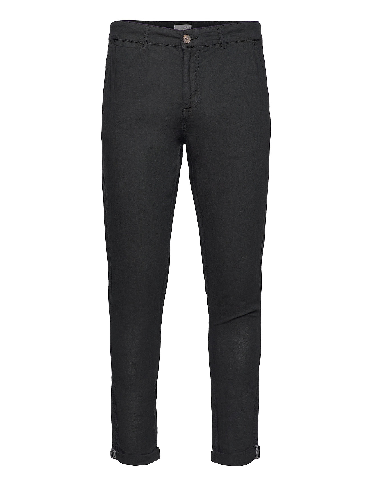6208106, Pants - Jim Lux Linen Chinot Housut Musta Solid