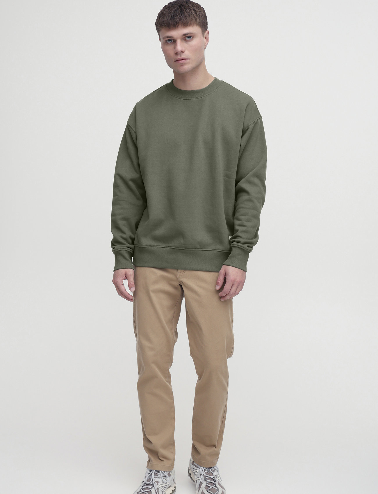Solid Sdlenz Crew Sw, L, Green, Sweatshirts & Hættetrøjer > Sweatshirts, Herre