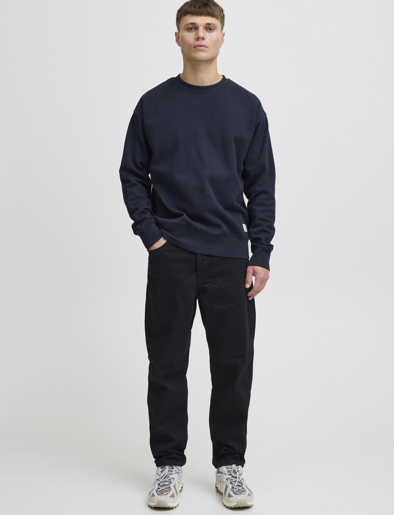 Solid Sdlenz Crew Sw, S, Blue, Sweatshirts & Hættetrøjer > Sweatshirts, Herre