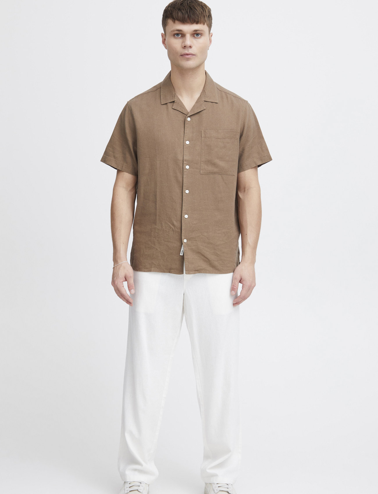 Solid Sdalann Allan Elasticated, M, White, Bukser > Bukser I Hør, Herre