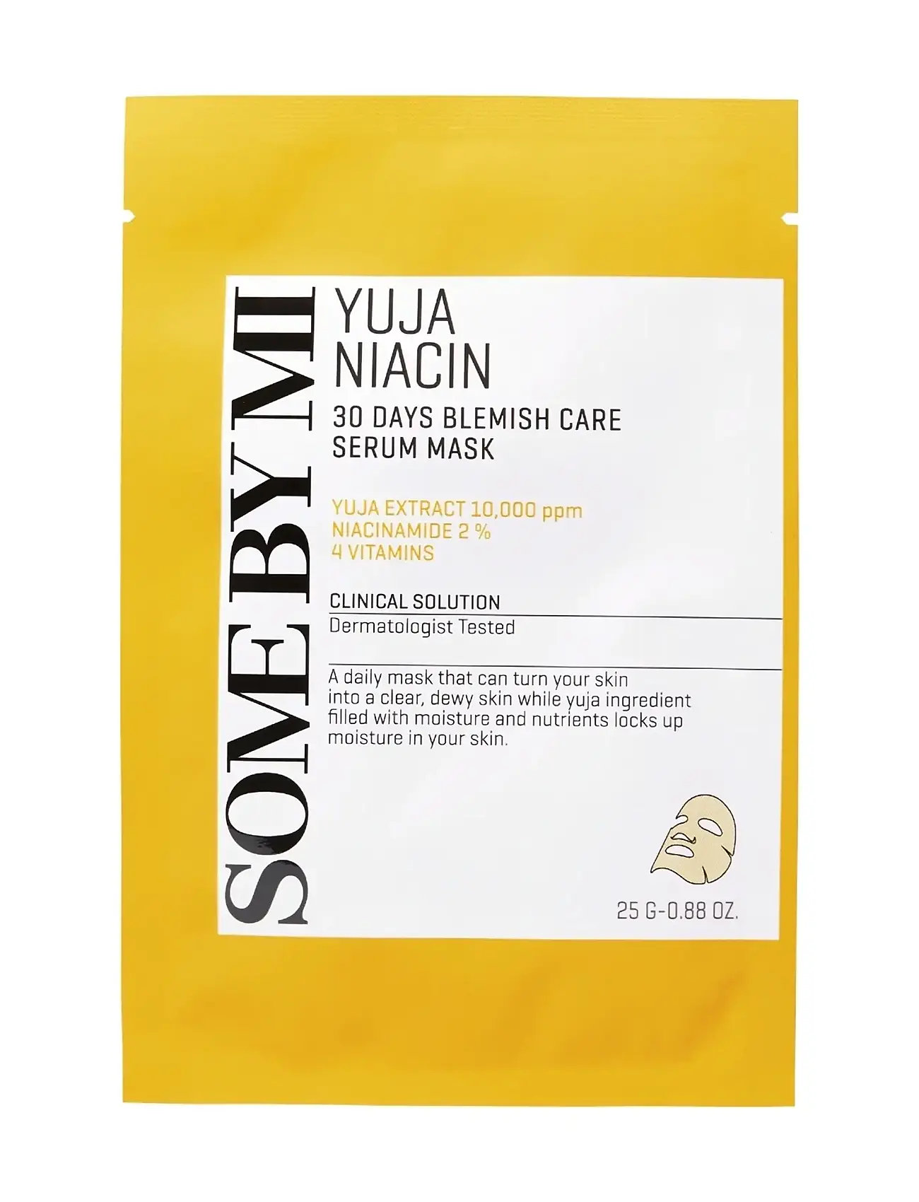 Some by Mi Yuja Niacin 30 Days Blemish Care Serum Mask, 25 G, Nude, Masker > Sheetmask, Dame