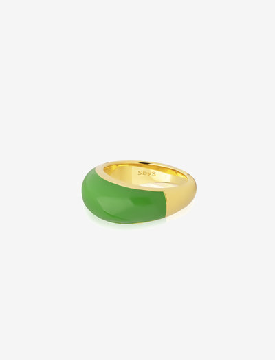 Enamel bold ring - pierścionki - green