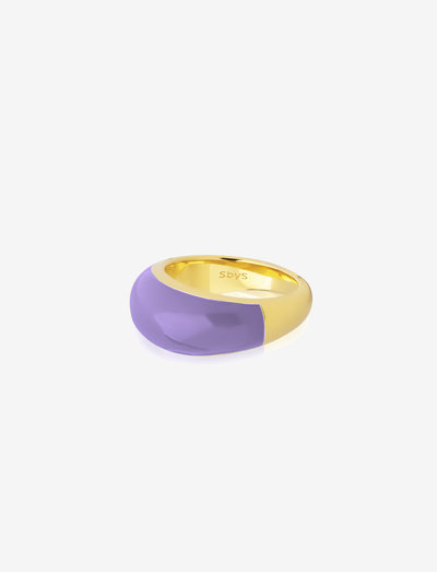 Enamel bold ring - pierścionki - purple