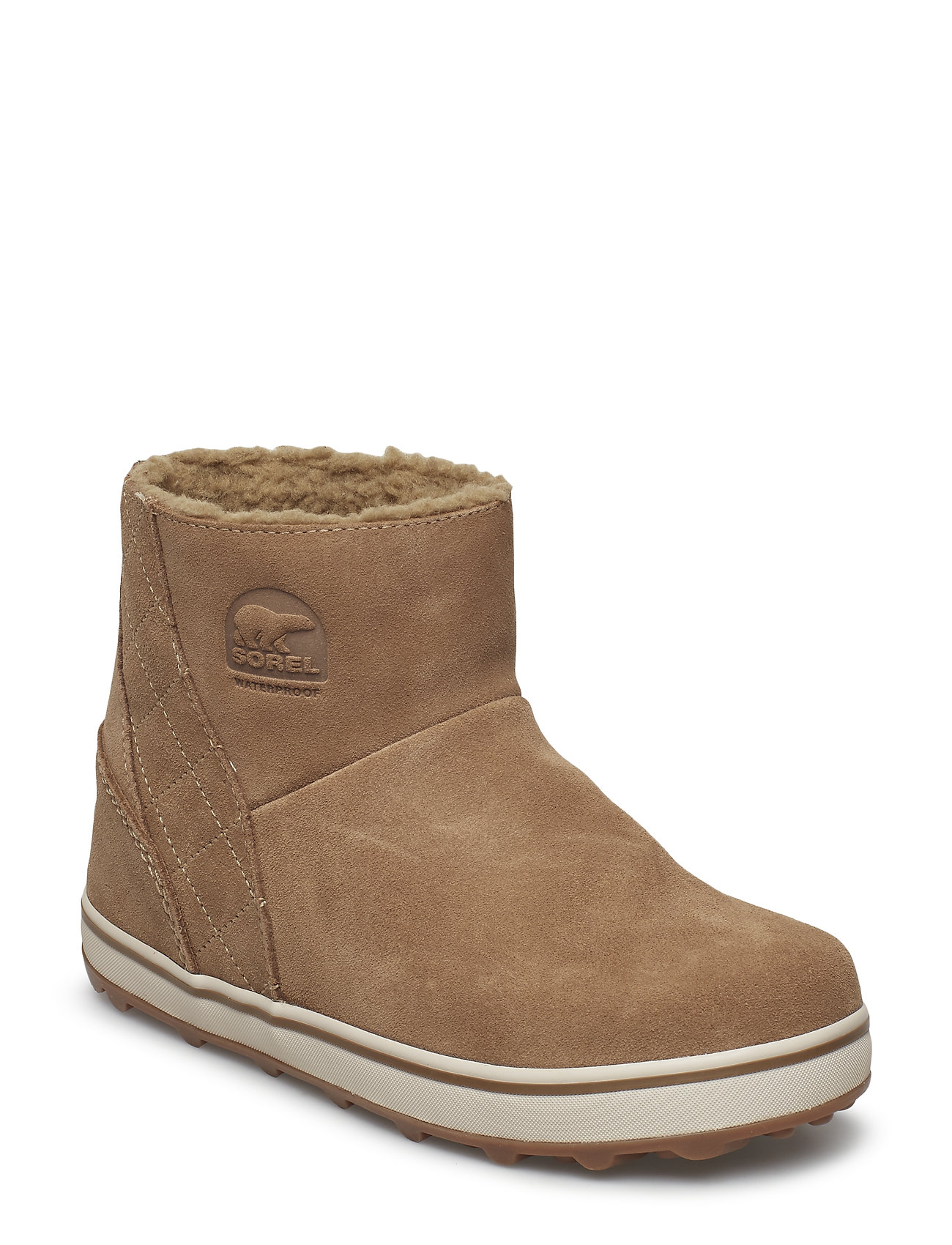 Glacy Short Gevoerde Enkellaars Lage Hak Bruin Sorel sorel kopen in de aanbieding