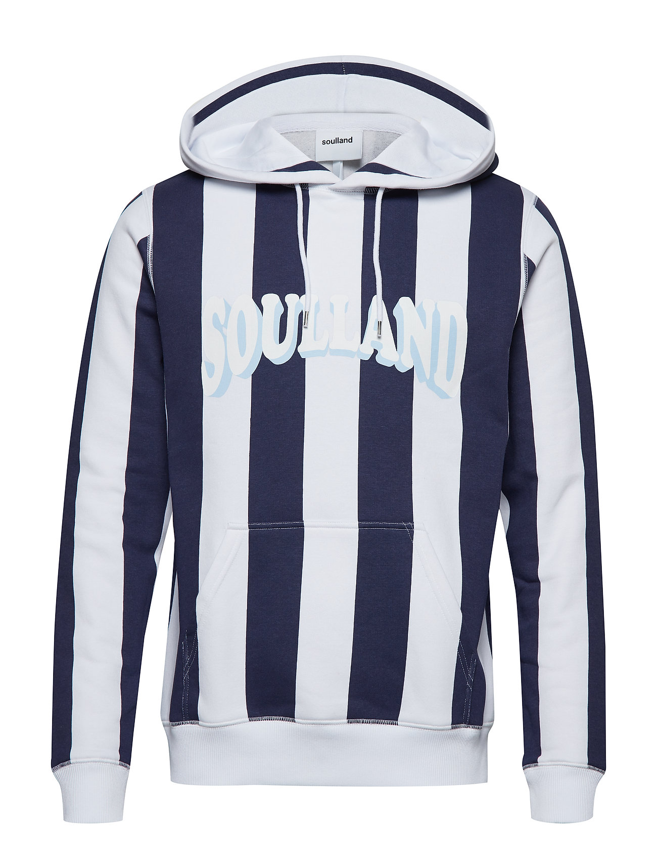 Howard Hooded Sweat W Print Hoodie Trui Blauw Soulland soulland kopen in de aanbieding Howard Hooded Sweat W Print Hoodie Trui Blauw Soulland soulland kopen in de aanbieding