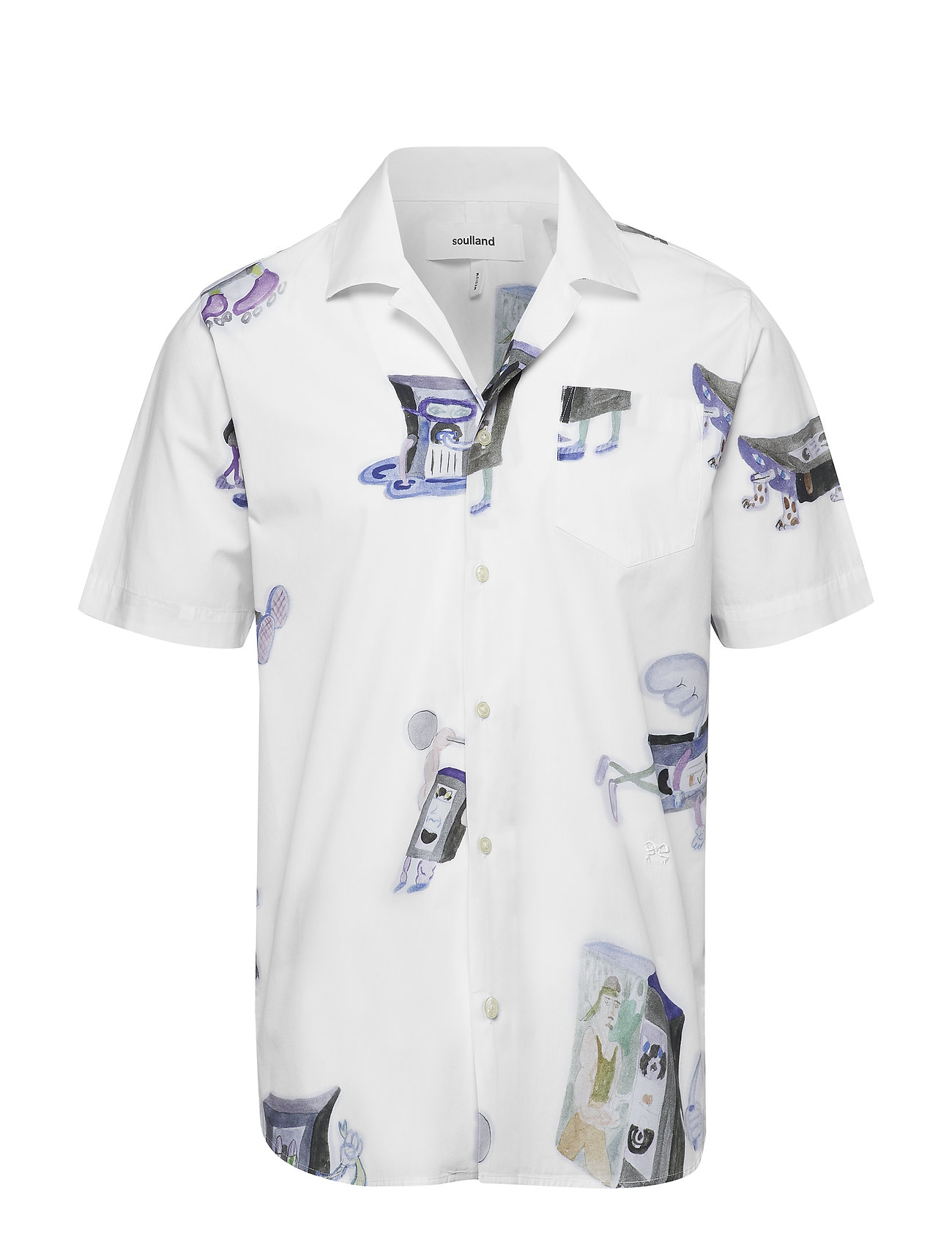 Cornwall All Over Printed Short Sleeve Shirt Overhemd Met Korte Mouwen Wit Soulland soulland kopen in de aanbieding Cornwall All Over Printed Short Sleeve Shirt Overhemd Met Korte Mouwen Wit Soulland soulland kopen in de aanbieding
