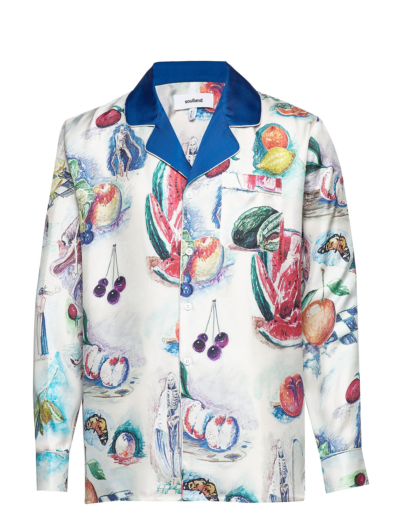 Soulland Richman Silk Shirt Jacket W.Allover Print Skjorta Casual Multi/mönstrad [Color: MULTI ][Sex: Men ][Sizes: M,L ]