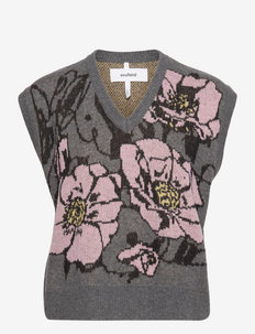 Lydia vest - knitted vests - grey melange
