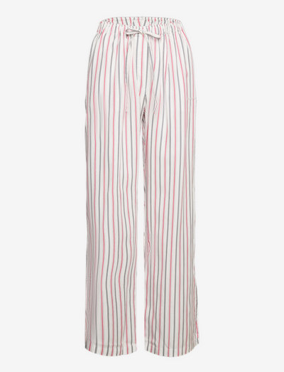 Ciara pants - suorat housut - white/red stripes