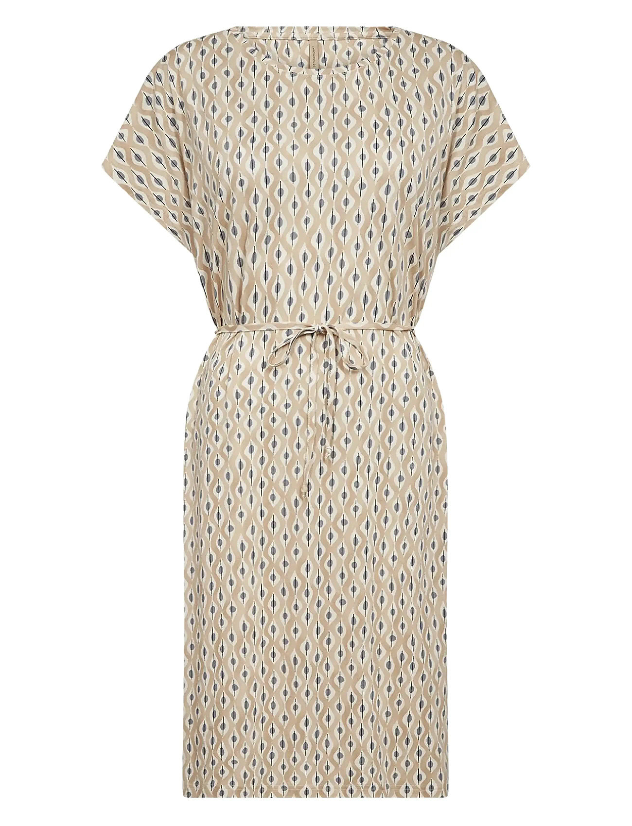 Sc-Felicity Aop Knelang Kjole Beige Soyaconcept