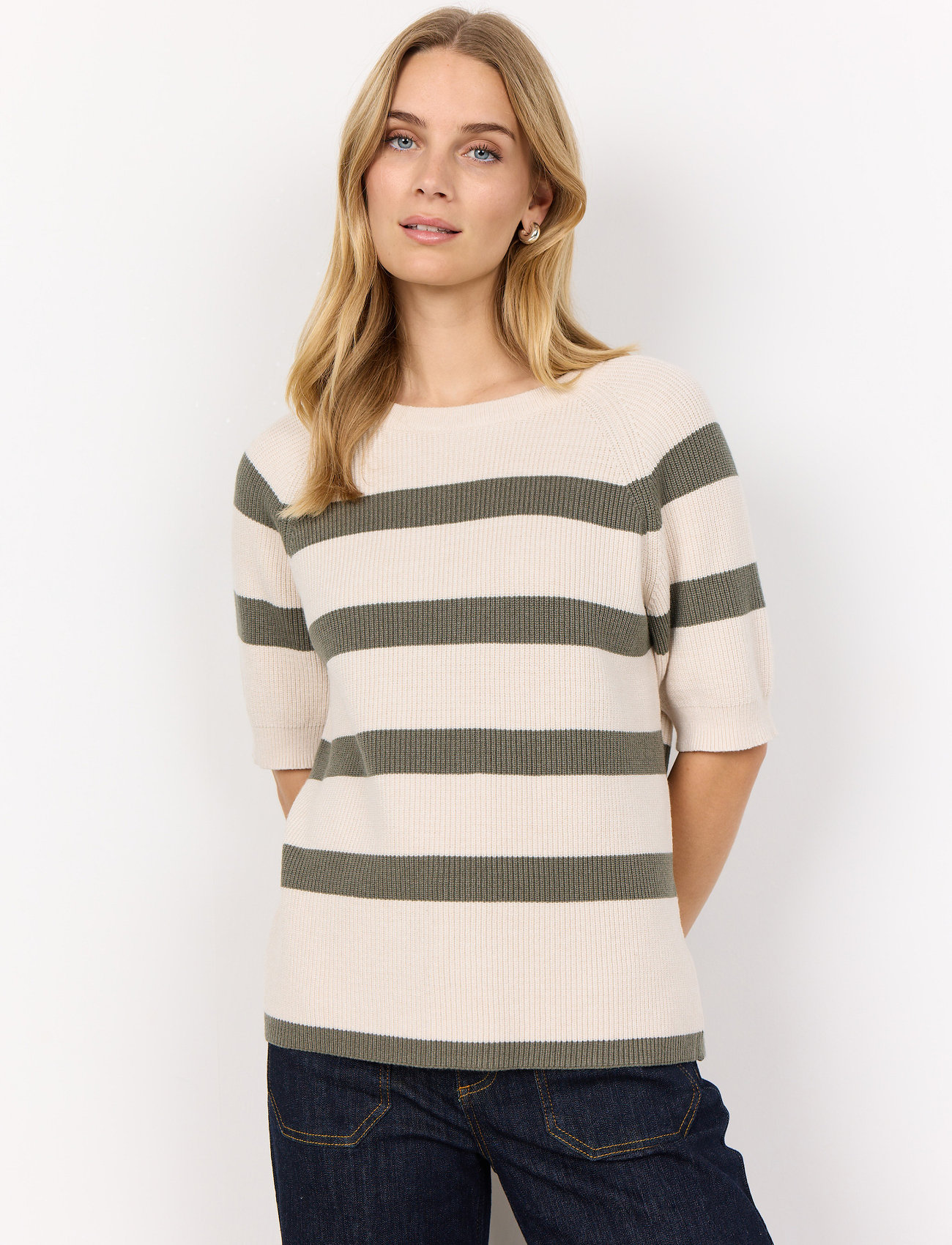 Soyaconcept Sc-Kanita Stripe, XL, Beige, Strik > Trøjer, Dame