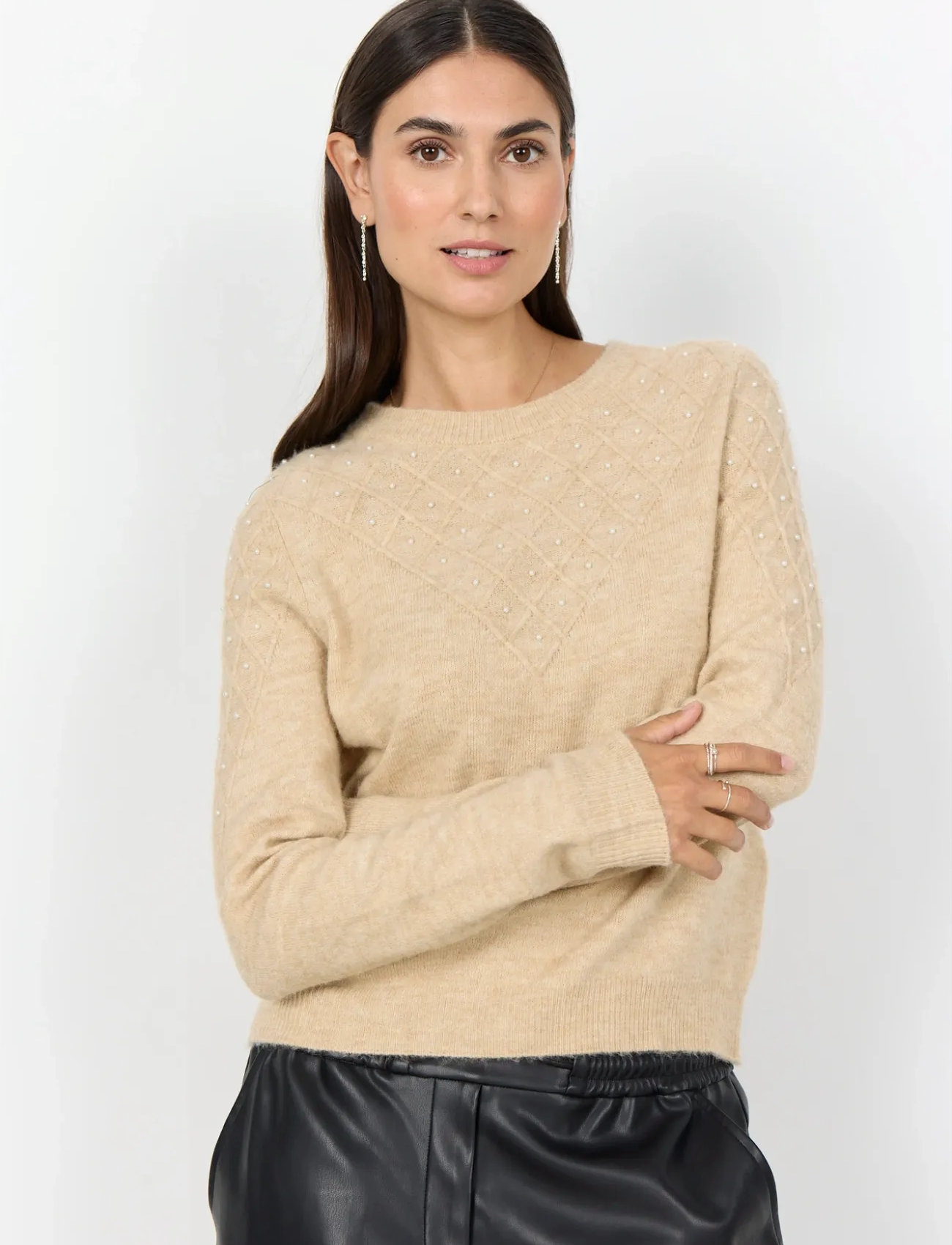 Soyaconcept Sc-Nessie, XL, Beige, Strik > Trøjer, Dame