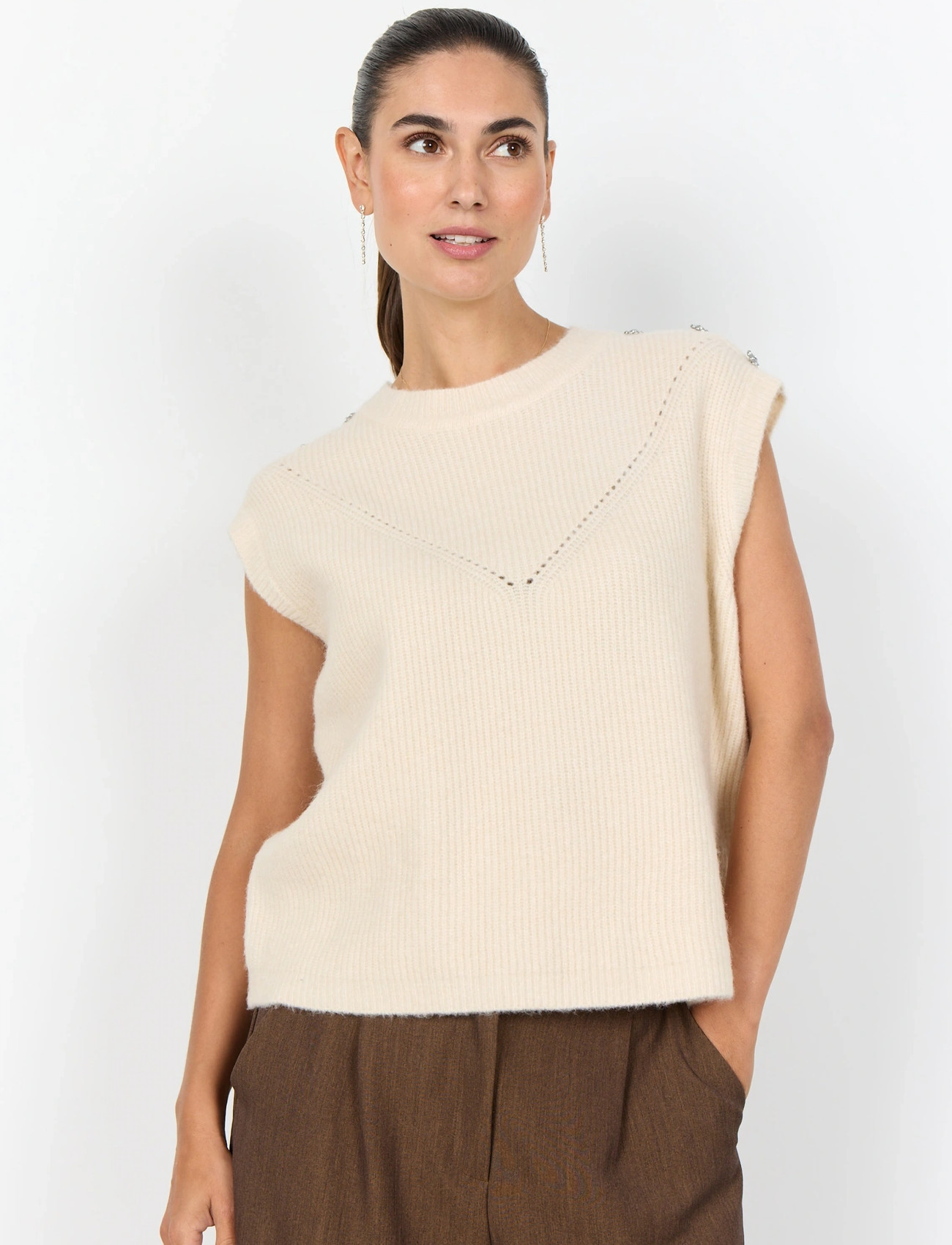 Soyaconcept Sc-Avalon, S, Cream, Veste > Strikkede Veste, Dame
