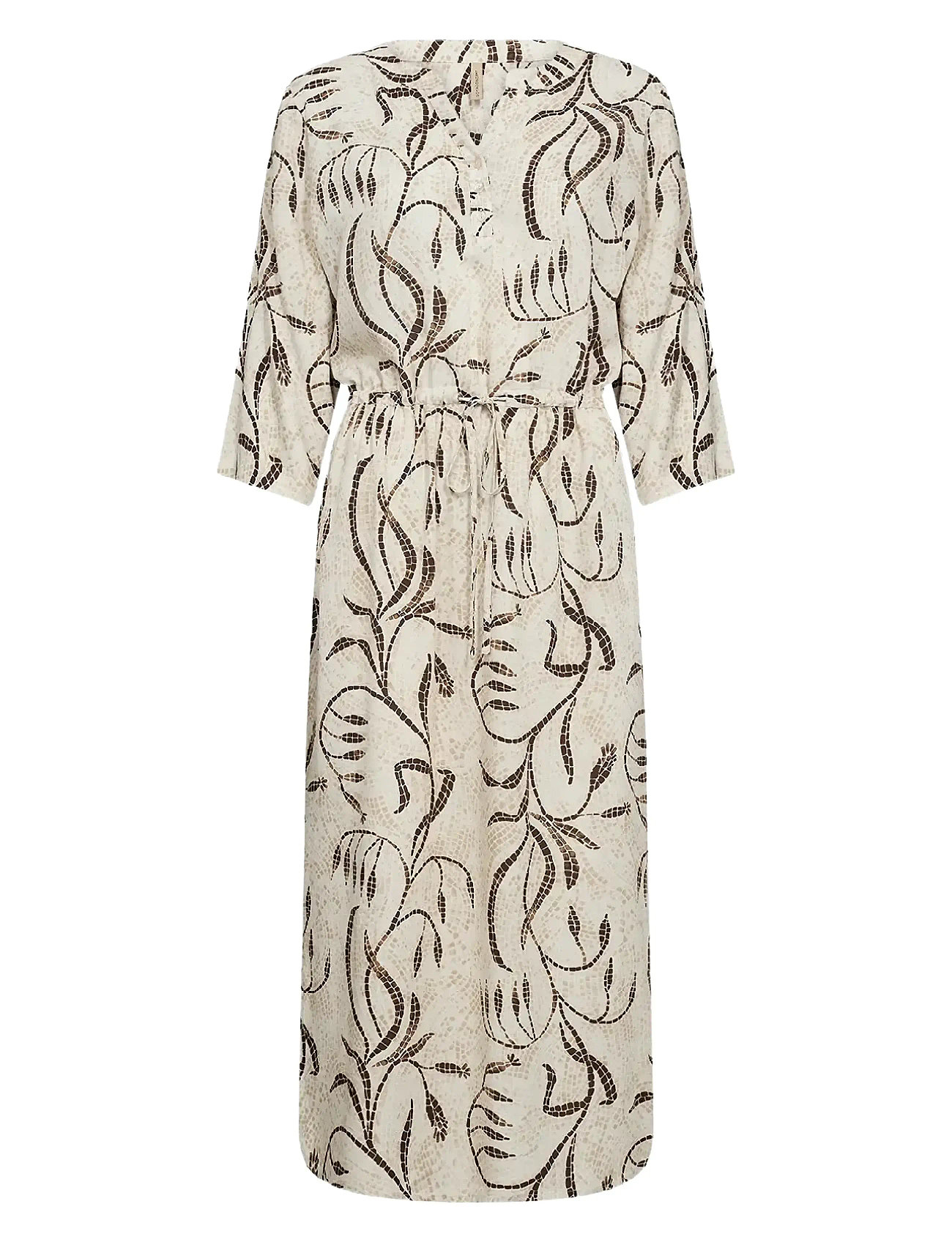Sc-Sabira Knelang Kjole Beige Soyaconcept