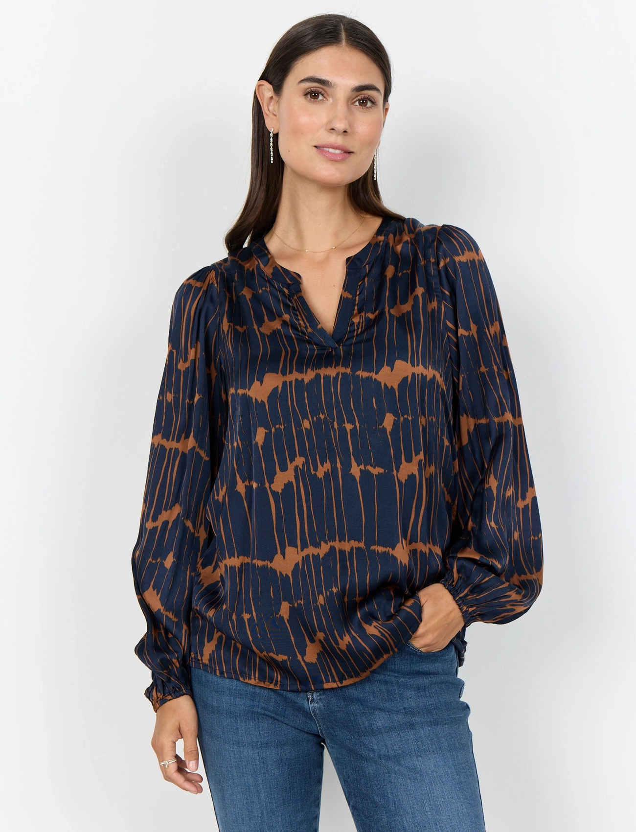 Soyaconcept Sc-Arlette, S, Navy, Bluser > Langærmede, Dame