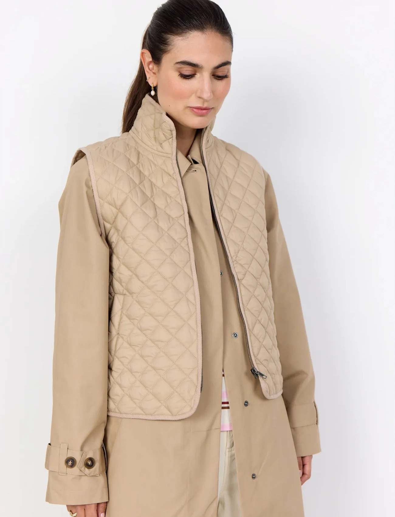 Soyaconcept Sc-Benete, XL, Beige, Veste > Vatterede Veste, Dame