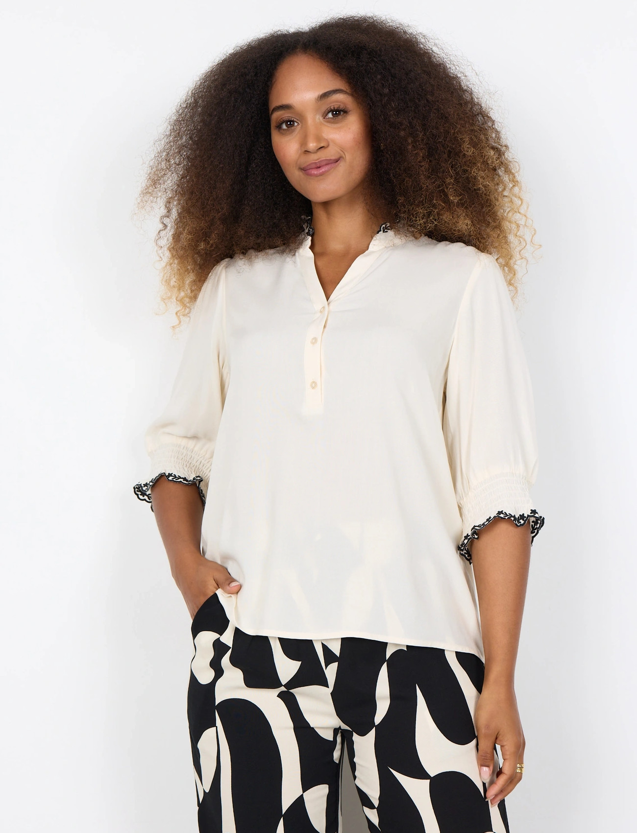 Soyaconcept Sc-Radia, M, White, Bluser > Kortærmede, Dame