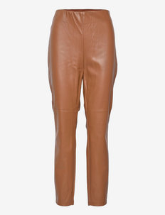 SC-BECKIE - leather trousers - suede brown