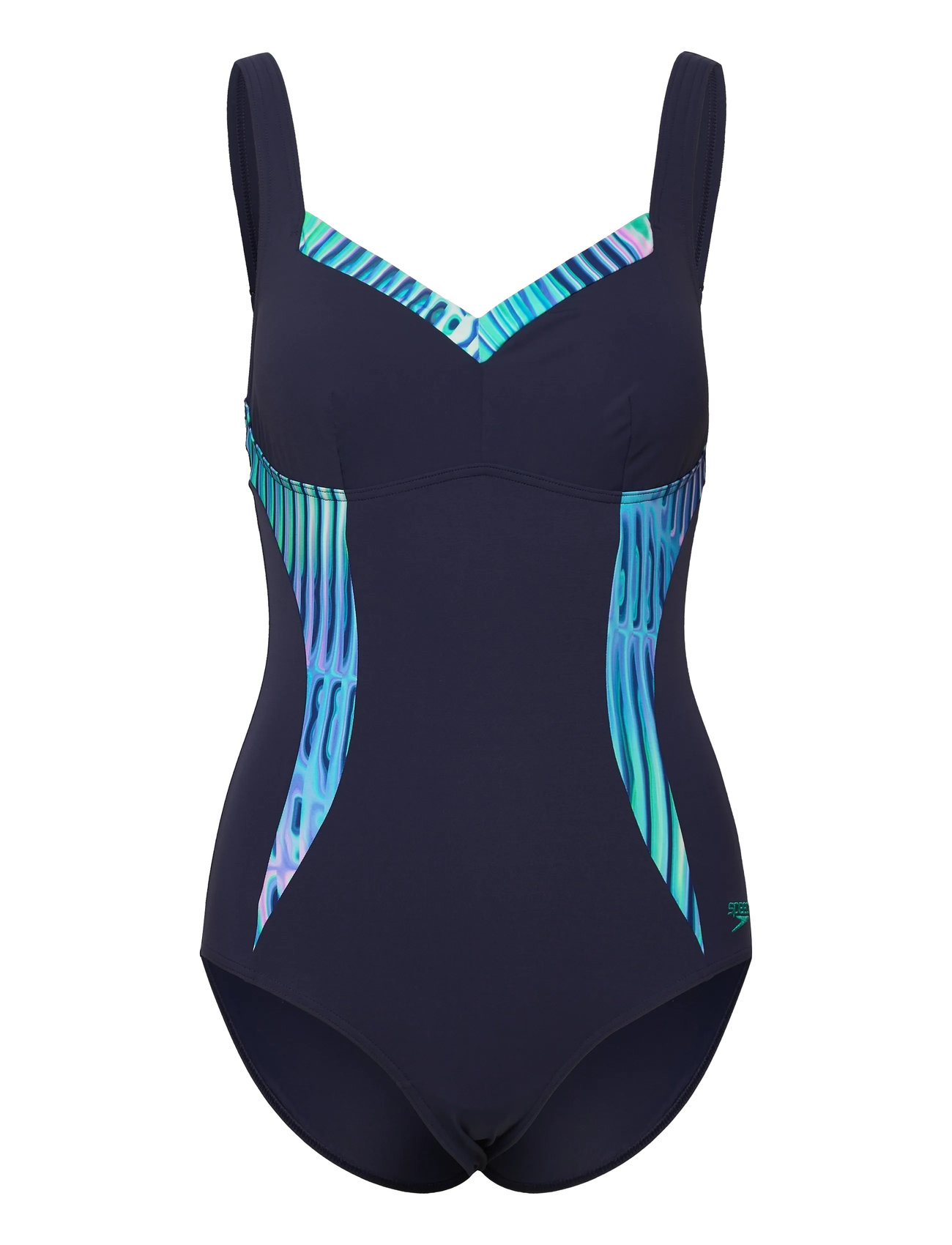SPEEDO Womens Shaping Printed Lunaelustre 1 Piece Navy - 40 - Damen