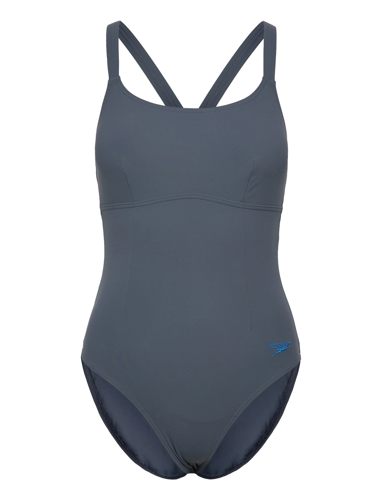 Speedo Womens Shaping Crossback Swimsuit, 40, Grey, Sport Badetøj > Sport Swimsuits, Dame