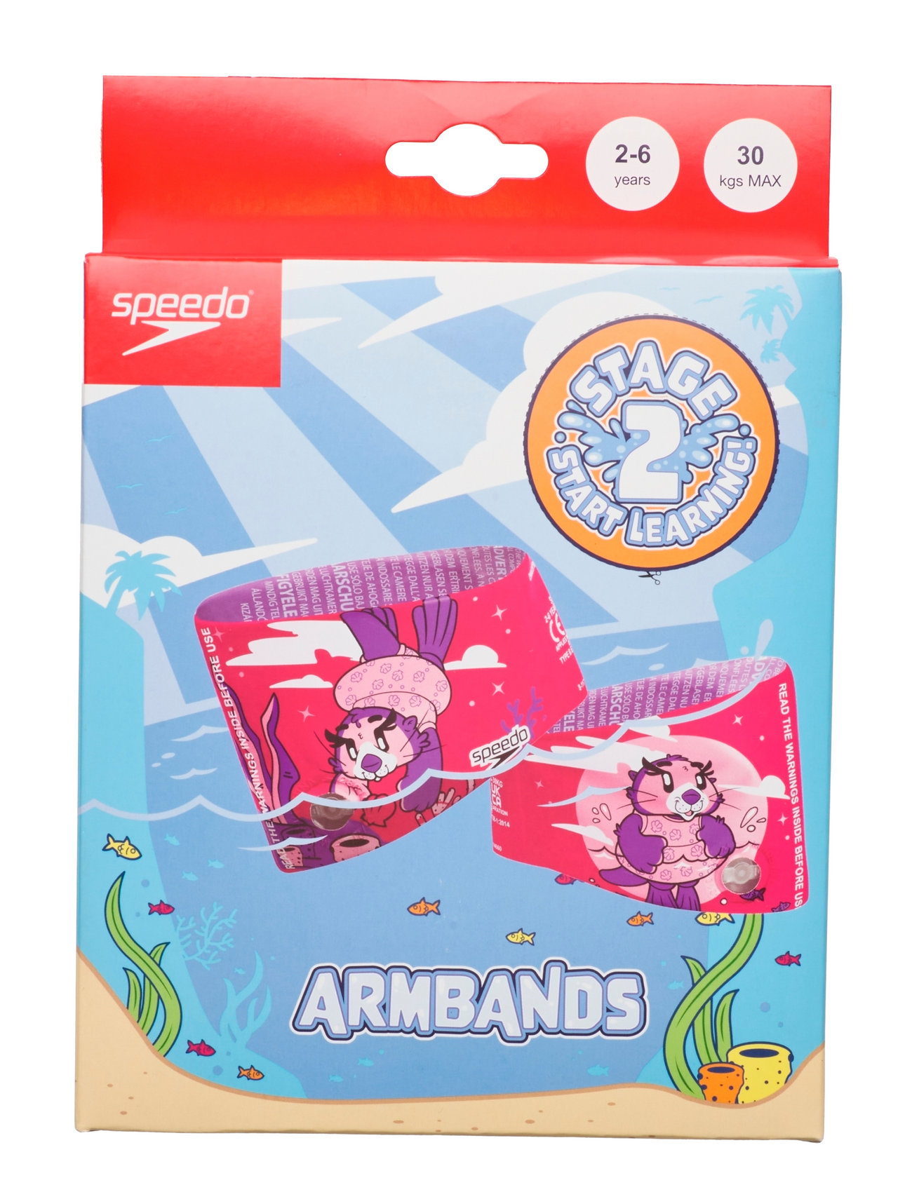 SPEEDO Printed Arm Bands Pink - 2-6Y - Kinder
