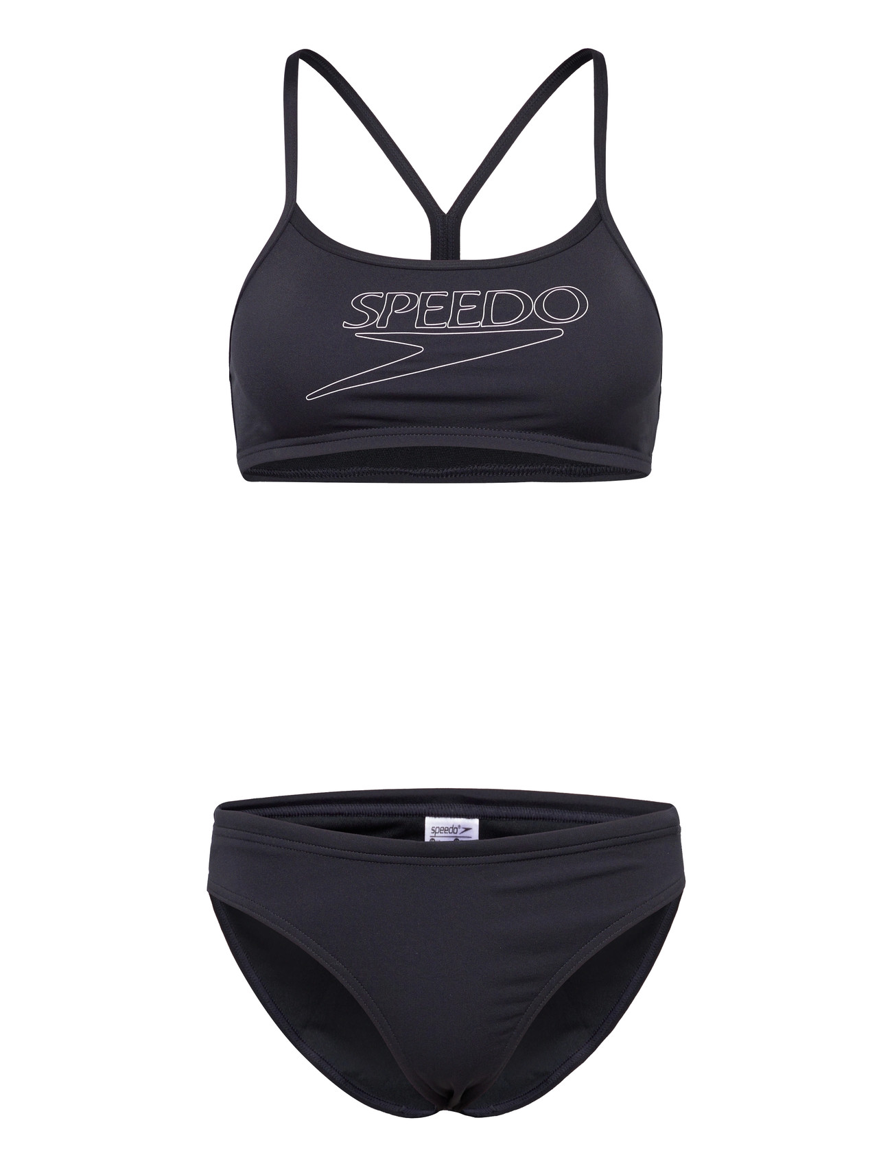 Speedo Endurance+ Logo Thin Strap Two Piece, 48, Black, Sport Badetøj > Sport Bikinis, Dame