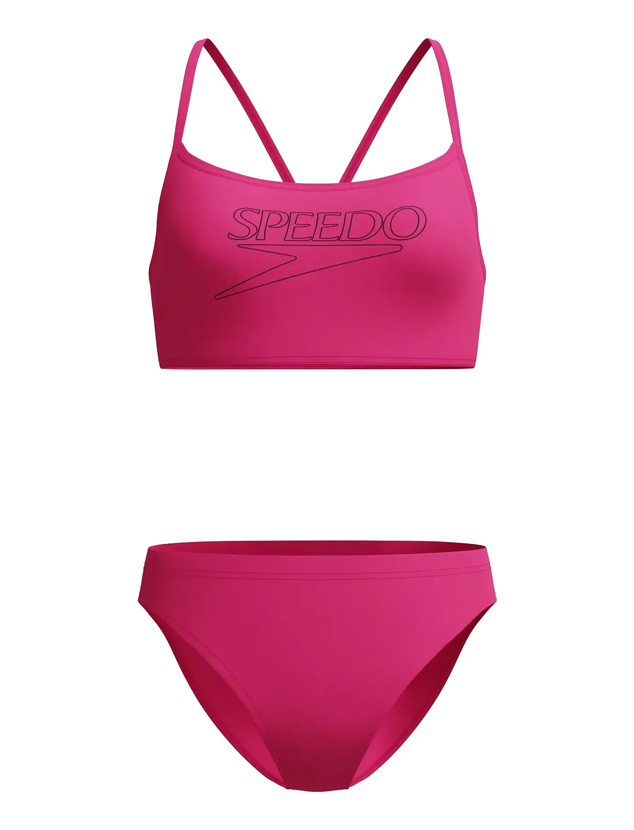 Speedo Endurance+ Logo Thin Strap Two Piece, 48, Pink, Sport Badetøj > Sport Bikinis, Dame