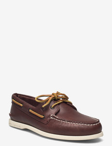 A/O 2-Eye Leather - boat shoes - brown