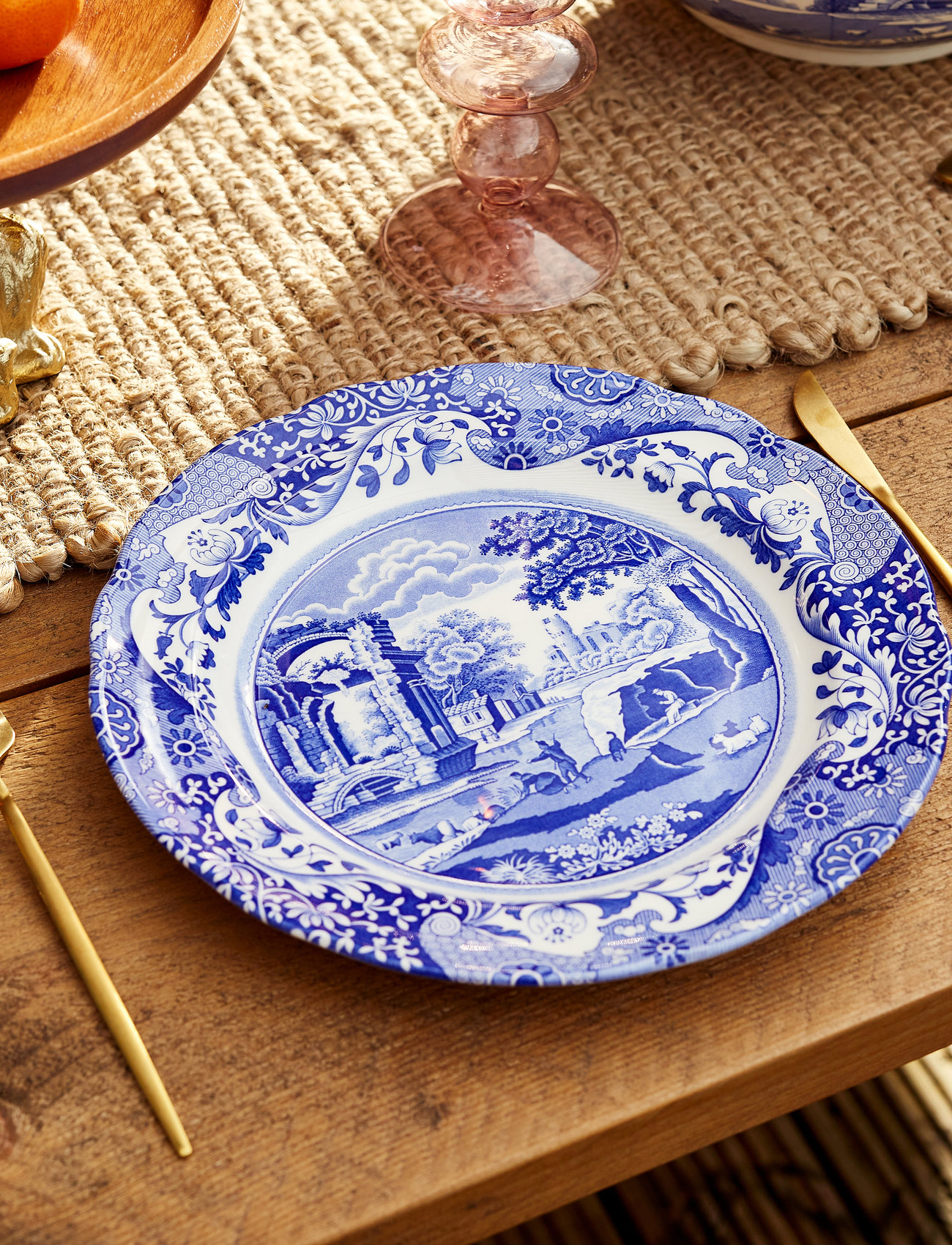Spode Blue Italian Dinner Plate 4-Pack, Ø 27 cm, Blue, Tallerkener > Middagstallerkener, Unisex