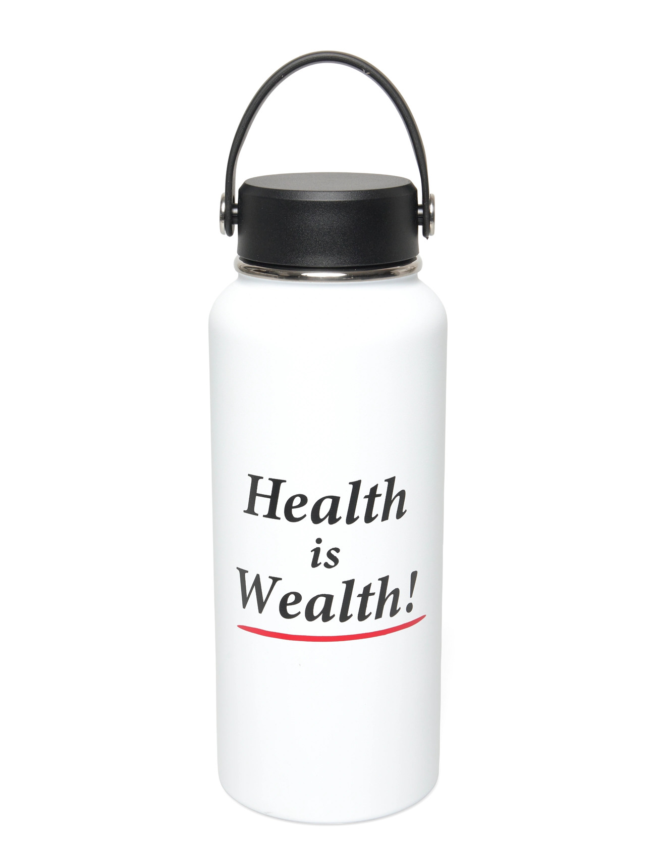 Sporty & Rich Health Is Wealth Bottle, One Size, White, Køkken > Vandflasker, Unisex