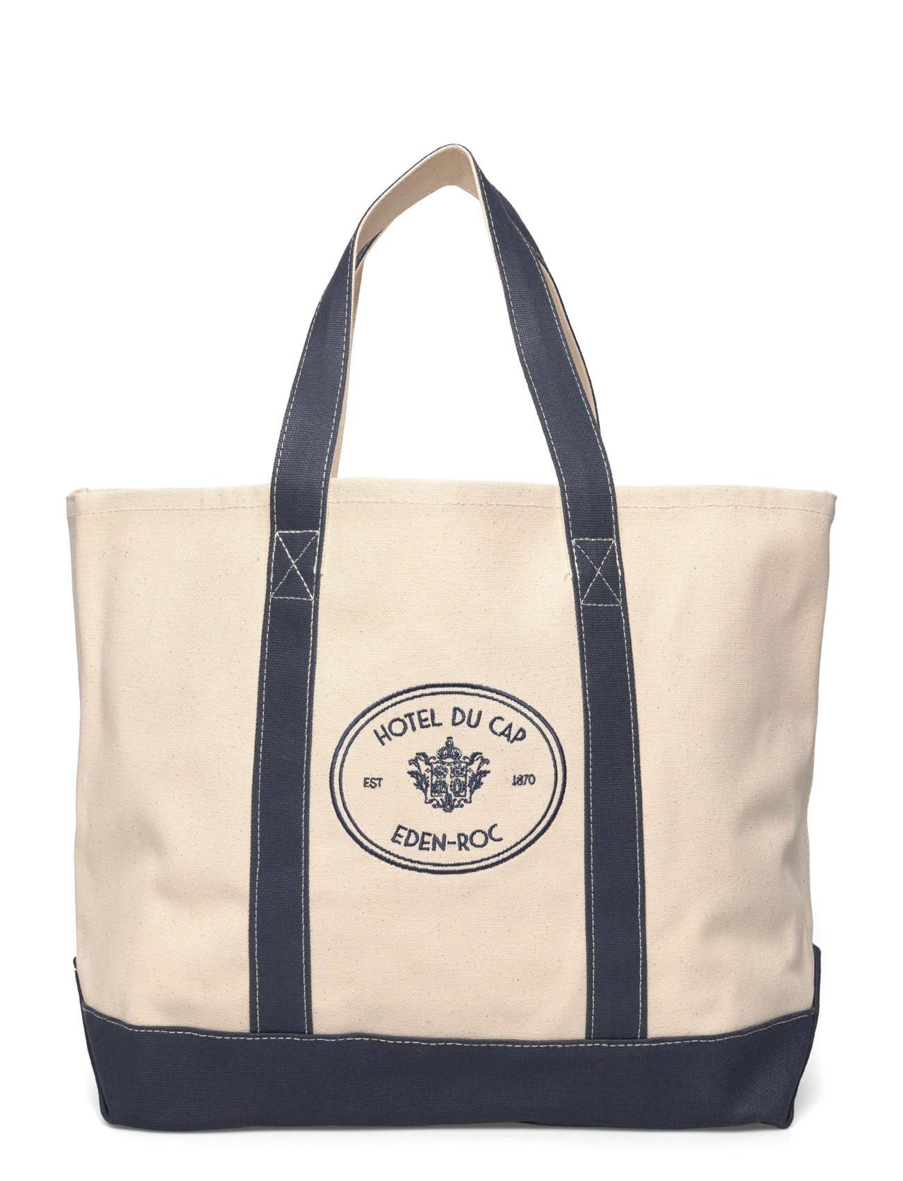 Sporty & Rich Eden Crest Two Tone Tote, One Size, Cream, Tasker > Shoppere, Dame