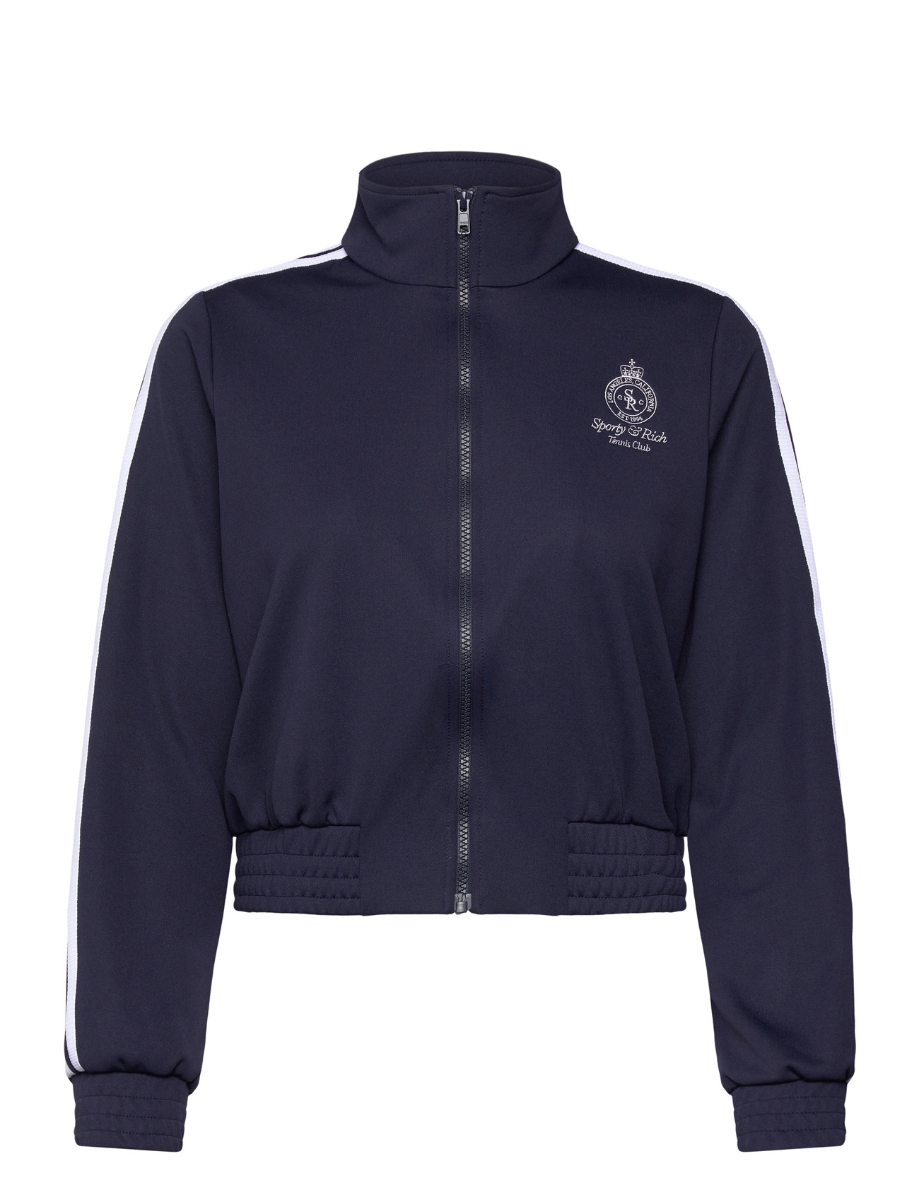 Sporty & Rich Crown Tennis Elio Track Jacket, S, Navy, Jakker > Bomberjakker, Dame