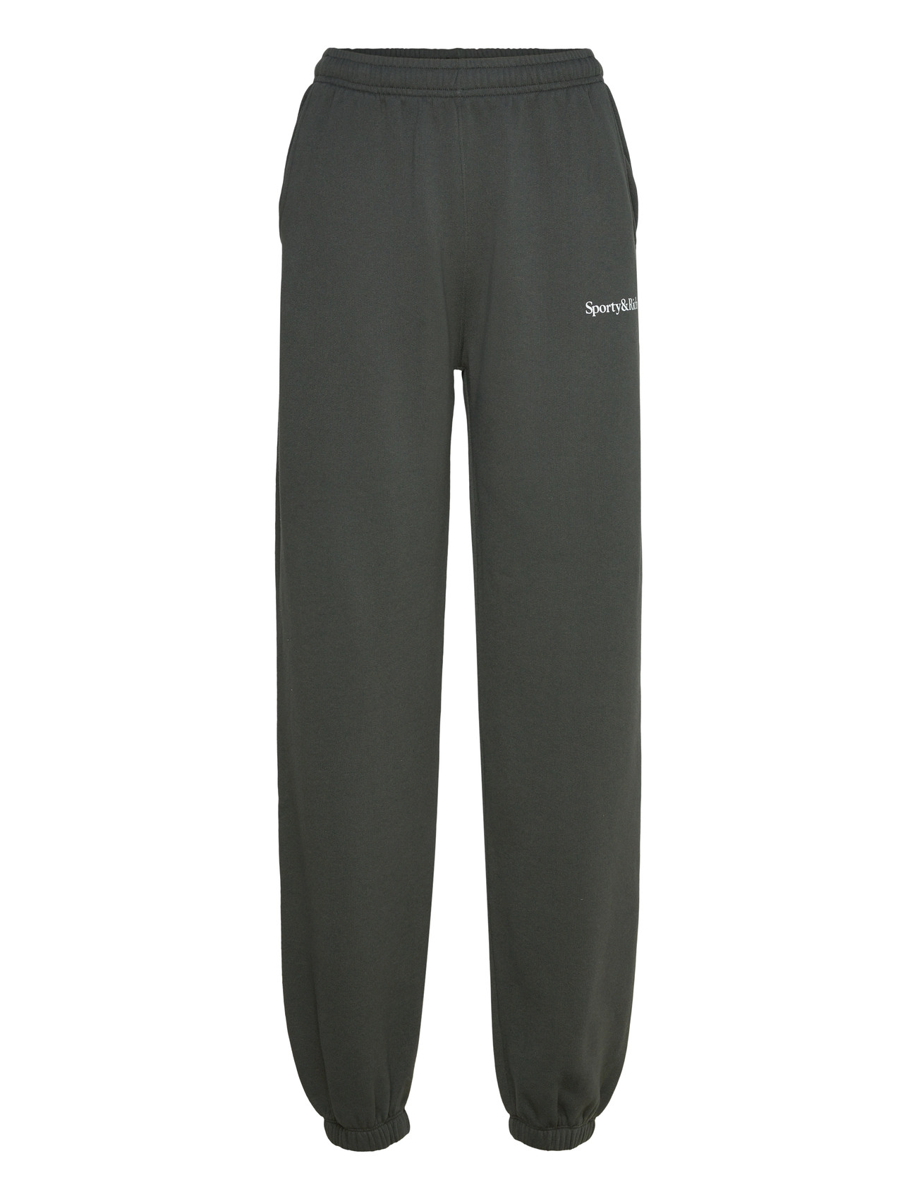 Sporty & Rich Serif Logo Soft Sweapant, S, Grey, Underdele > Joggingbukser, Dame