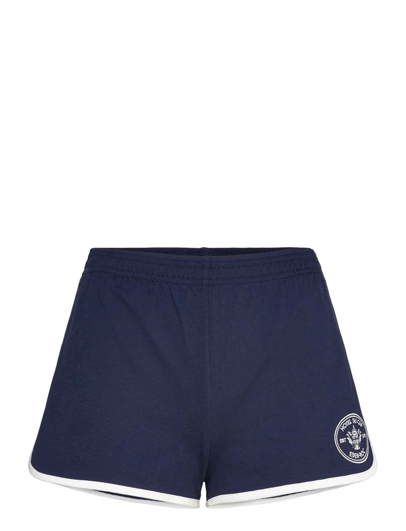 Sporty & Rich Eden Crest Embroidered Pique Short, M, Navy, Shorts > Afslappede Shorts, Dame