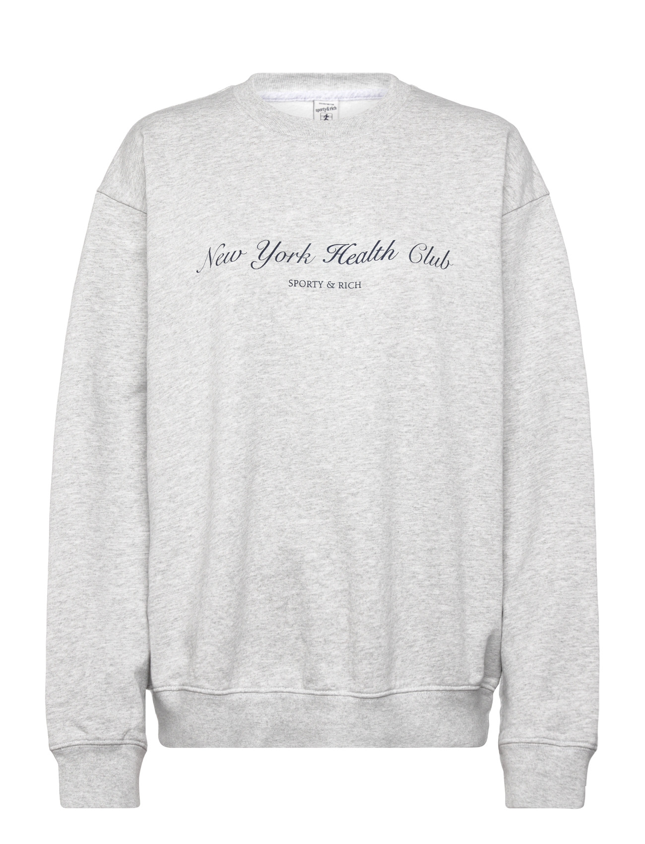 Sporty & Rich Ny Health Club Crewneck, XS, Grey, Sweatshirts & Hættetrøjer > Sweatshirts, Dame