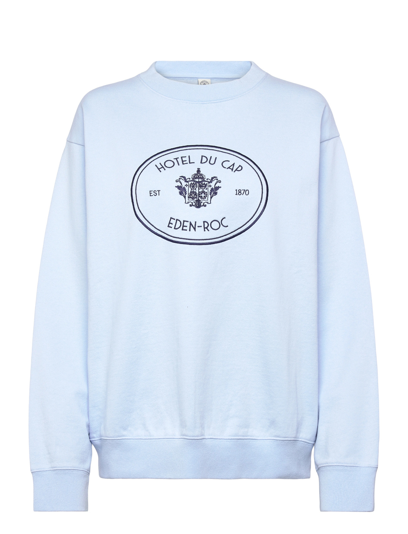 Sporty & Rich Eden Crest Embroidered Crewneck, XL, Blue, Sweatshirts & Hættetrøjer > Sweatshirts, Dame