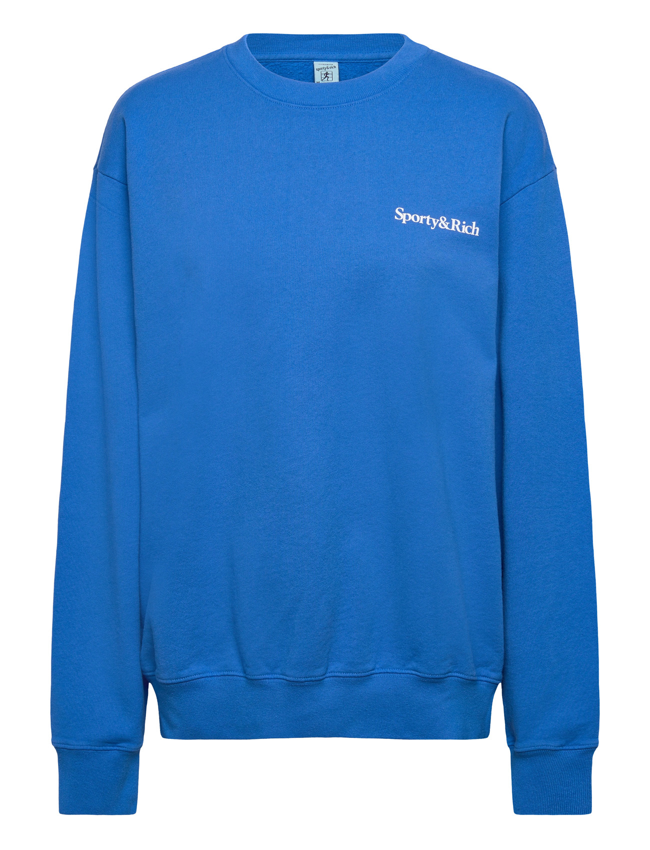 Sporty & Rich Health Is Wealth Crewneck, S, Blue, Sweatshirts & Hættetrøjer > Sweatshirts, Dame