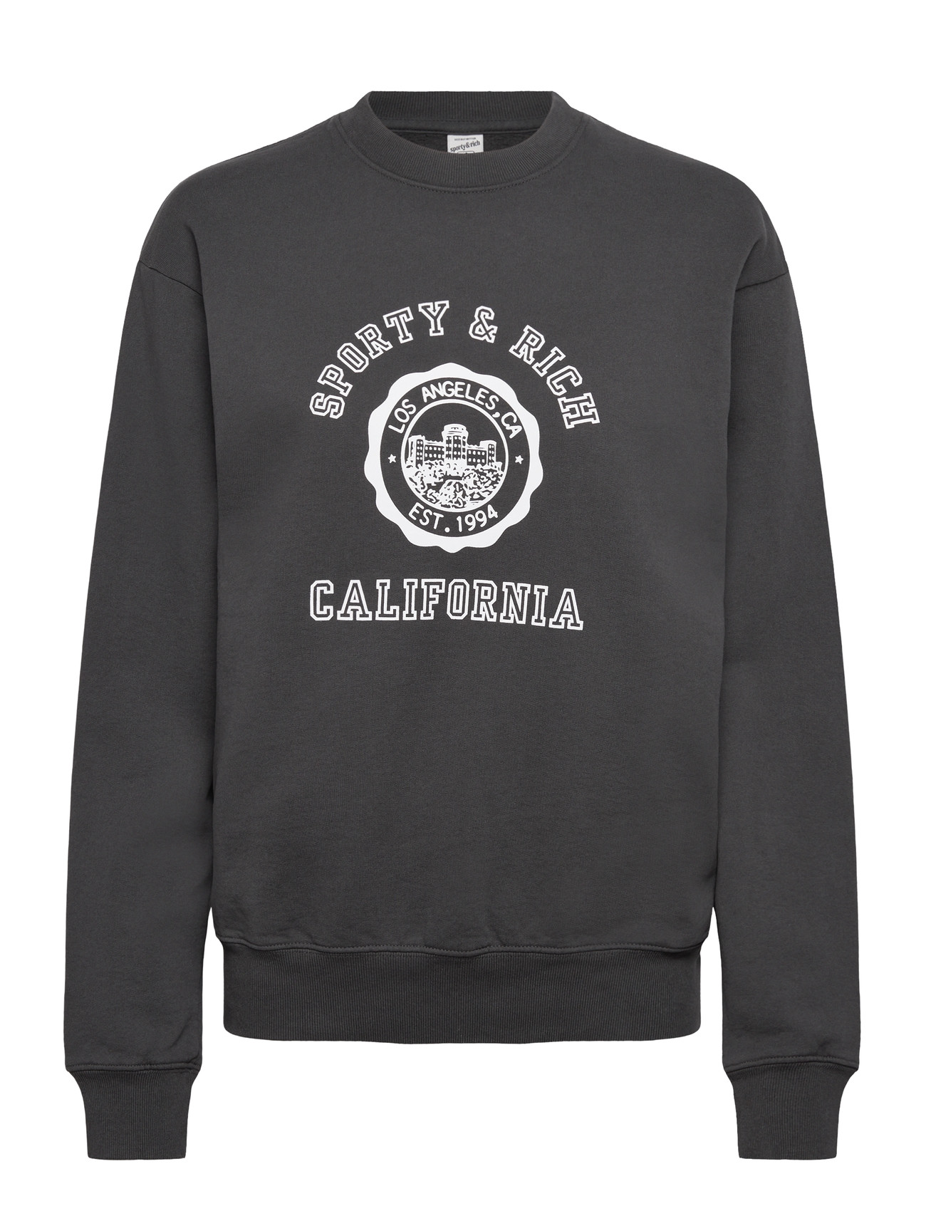 Sporty & Rich California Emblem Crewneck, L, Grey, Sweatshirts & Hættetrøjer > Sweatshirts, Dame
